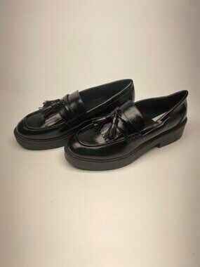 Steven New York Womens Black Tassle Loafer Sz 11